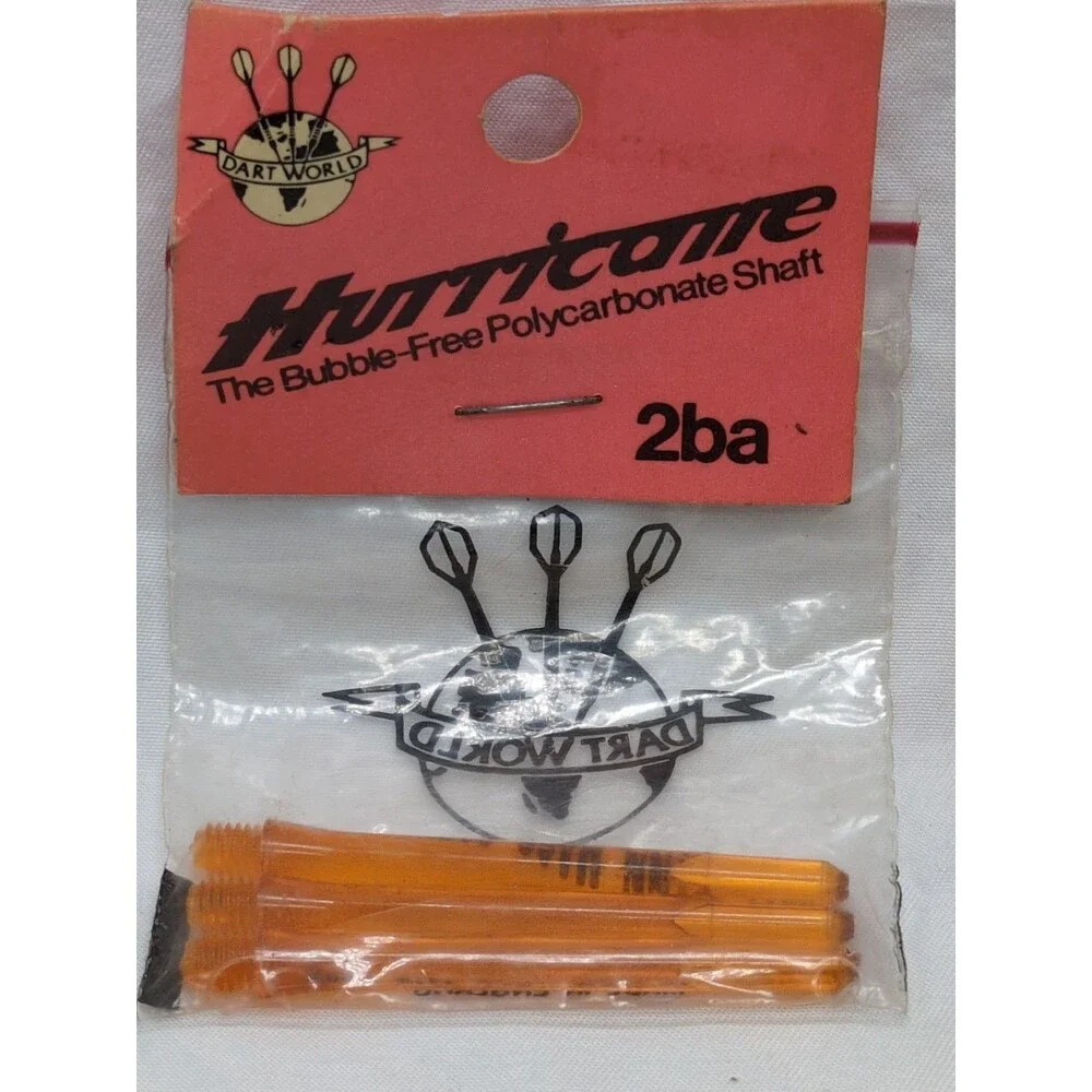 (6) Vintage Dart World Packs Of Hurricane Orange Polycarbonate Shaft